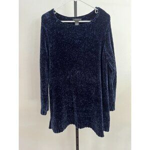 EUC Grace Womens Navy Chenille Sweater